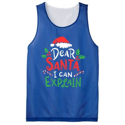 Christmas Dear Santa I Can Explain Funny Santa Claus Joke Gift Mesh Reversible Basketball Jersey Tank