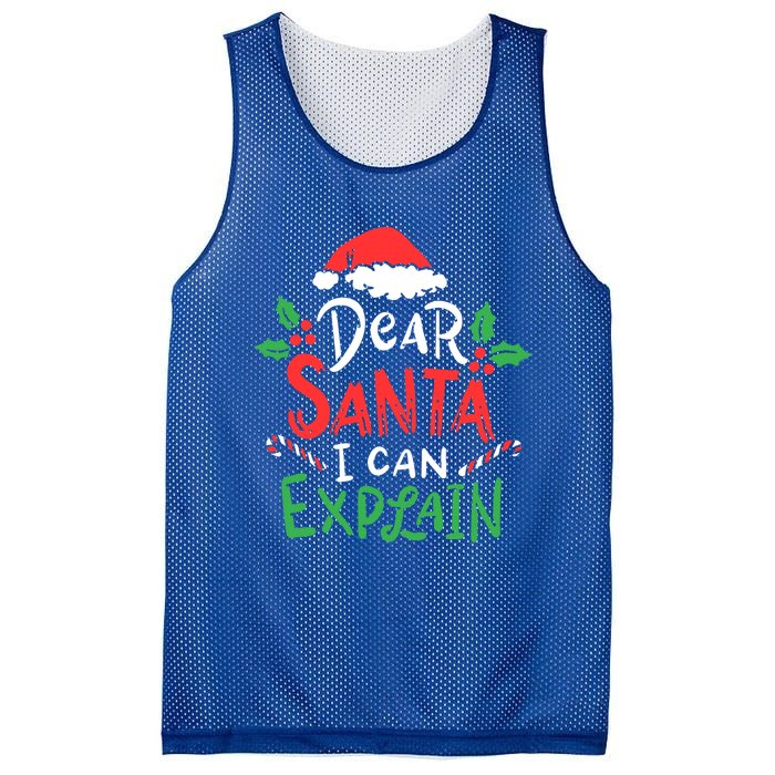 Christmas Dear Santa I Can Explain Funny Santa Claus Joke Gift Mesh Reversible Basketball Jersey Tank