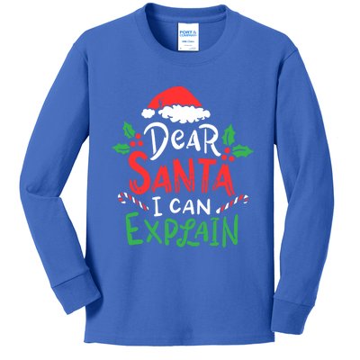 Christmas Dear Santa I Can Explain Funny Santa Claus Joke Gift Kids Long Sleeve Shirt