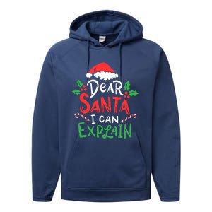 Christmas Dear Santa I Can Explain Funny Santa Claus Joke Gift Performance Fleece Hoodie