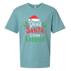 Christmas Dear Santa I Can Explain Funny Santa Claus Joke Gift Sueded Cloud Jersey T-Shirt