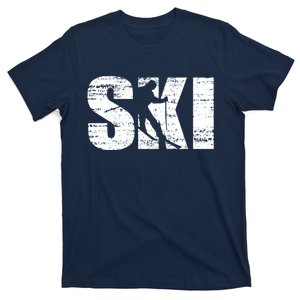 Cool Distressed Skiing T-Shirt