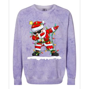 christmas dabbing santa  xmas stree lights  Colorblast Crewneck Sweatshirt