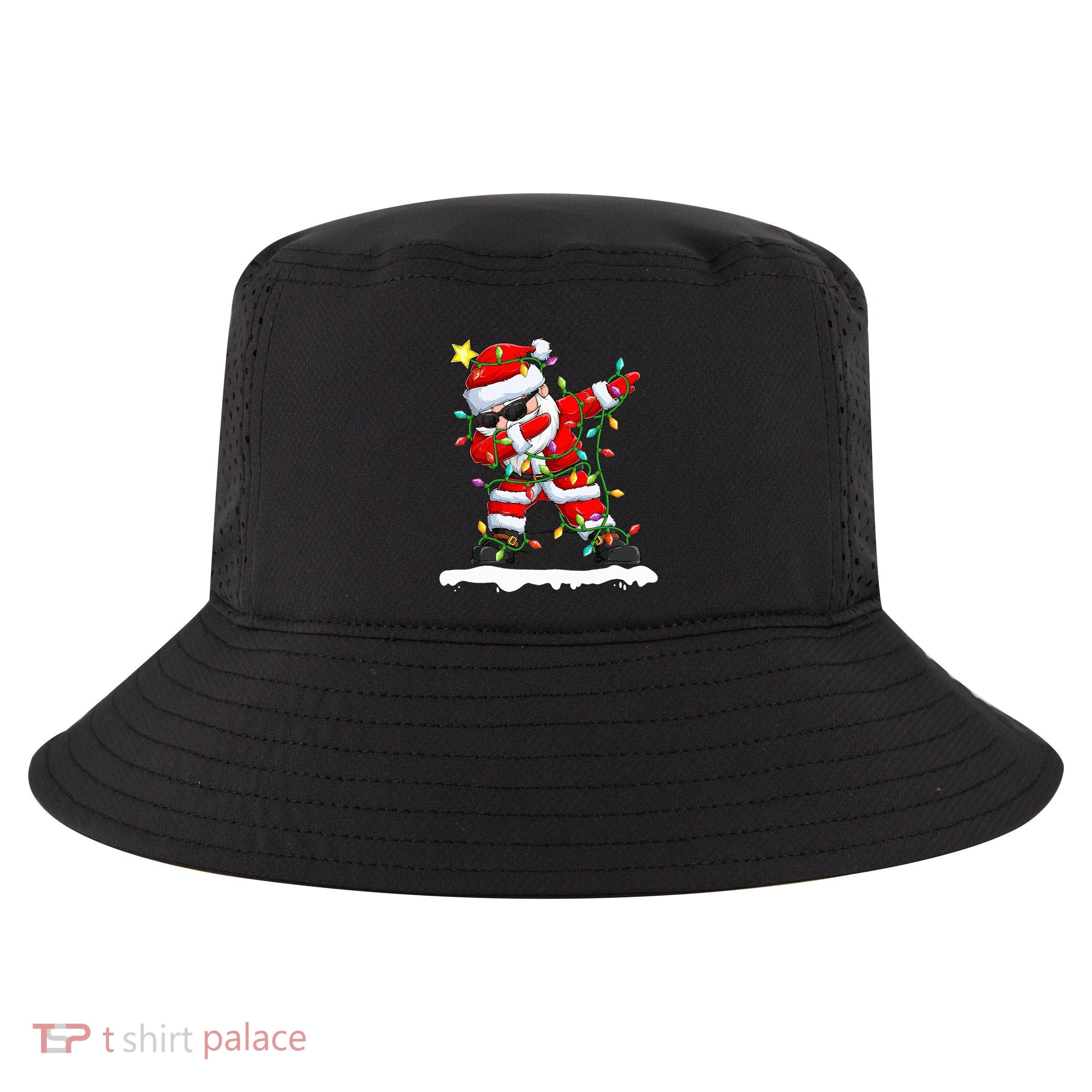 christmas dabbing santa  xmas stree lights  Cool Comfort Performance Bucket Hat