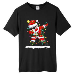 christmas dabbing santa  xmas stree lights  Tall Fusion ChromaSoft Performance T-Shirt