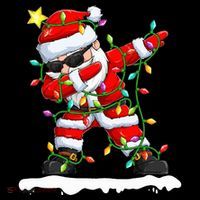 christmas dabbing santa  xmas stree lights  Cooling Performance Long Sleeve Crew