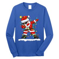 christmas dabbing santa  xmas stree lights  Long Sleeve Shirt