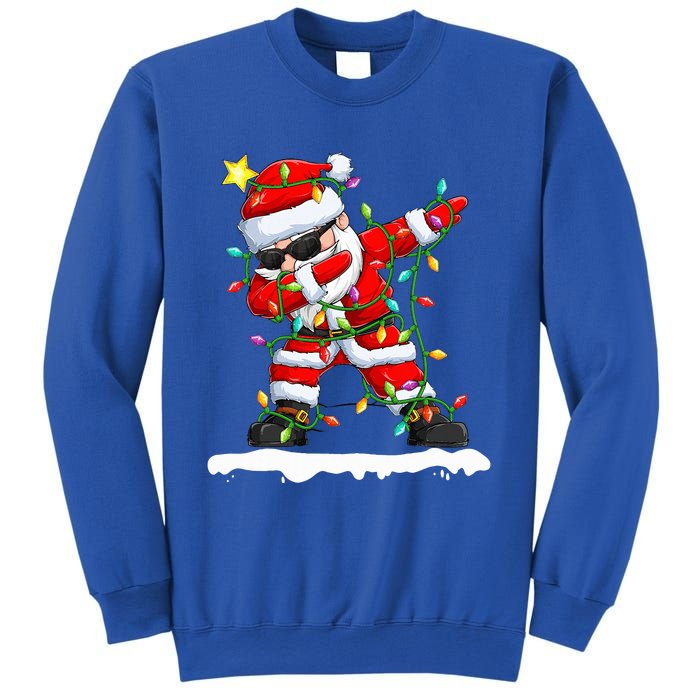 christmas dabbing santa  xmas stree lights  Sweatshirt