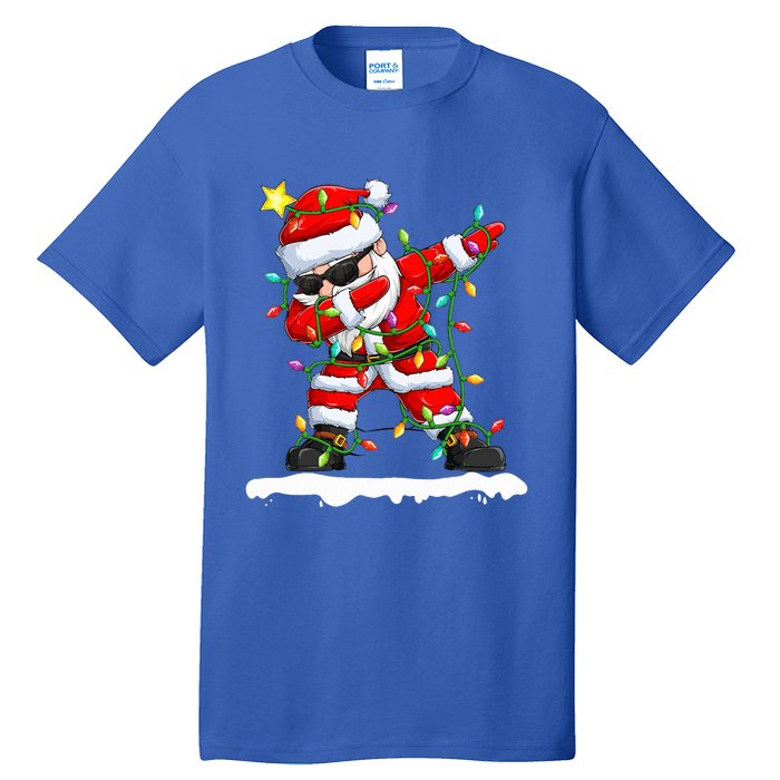 christmas dabbing santa  xmas stree lights  Tall T-Shirt