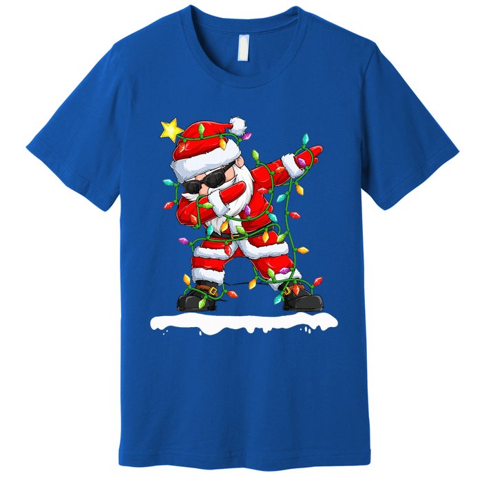 christmas dabbing santa  xmas stree lights  Premium T-Shirt