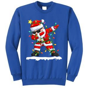 christmas dabbing santa  xmas stree lights  Tall Sweatshirt