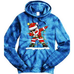 christmas dabbing santa  xmas stree lights  Tie Dye Hoodie