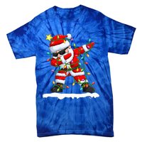 christmas dabbing santa  xmas stree lights  Tie-Dye T-Shirt