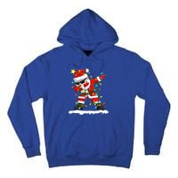 christmas dabbing santa  xmas stree lights  Tall Hoodie