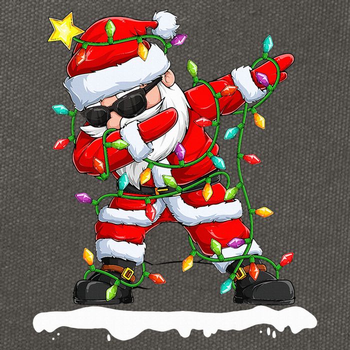 christmas dabbing santa  xmas stree lights  Cotton Canvas Backpack