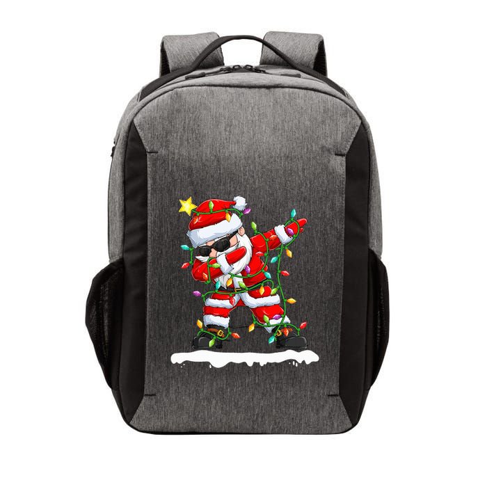 christmas dabbing santa  xmas stree lights  Vector Backpack