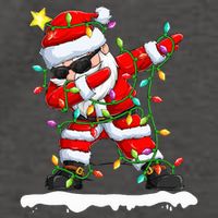 christmas dabbing santa  xmas stree lights  Vector Backpack