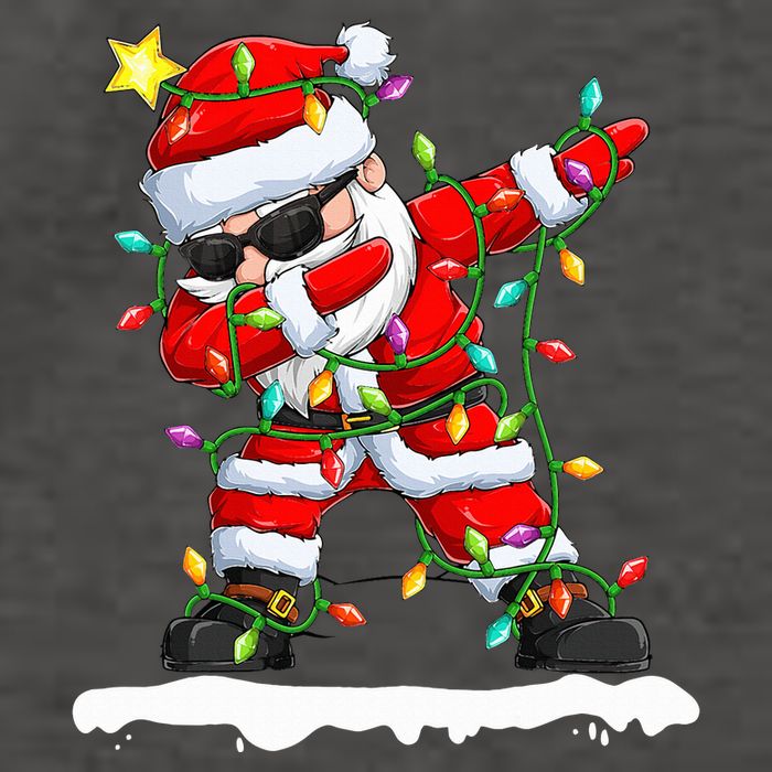 christmas dabbing santa  xmas stree lights  Vector Backpack