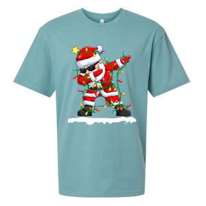 christmas dabbing santa  xmas stree lights  Sueded Cloud Jersey T-Shirt