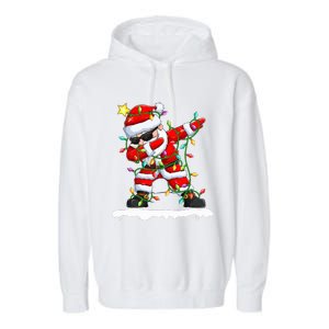 christmas dabbing santa  xmas stree lights  Garment-Dyed Fleece Hoodie