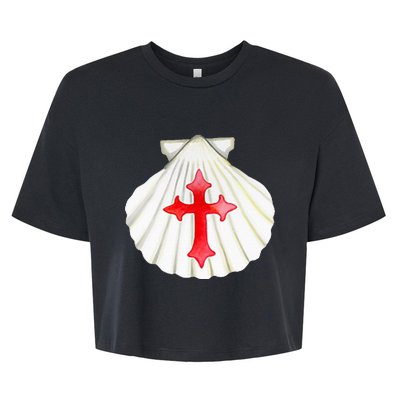 Camino De Santiago Pilgrim Cross Shell Bella+Canvas Jersey Crop Tee