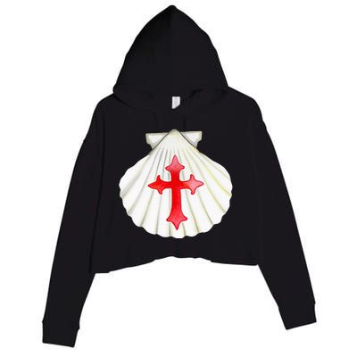 Camino De Santiago Pilgrim Cross Shell Crop Fleece Hoodie