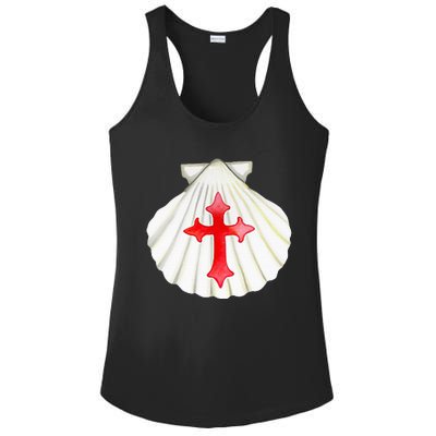 Camino De Santiago Pilgrim Cross Shell Ladies PosiCharge Competitor Racerback Tank