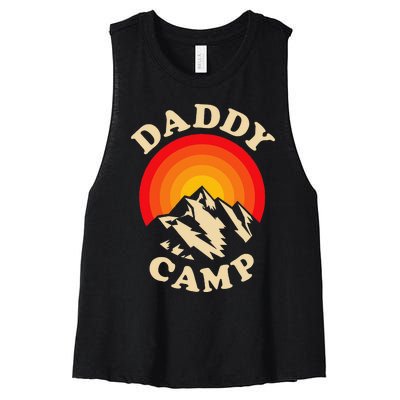 Camp Daddy Summer Camp Home Road Trip Vacation Camping Women's Racerback Cropped Tank