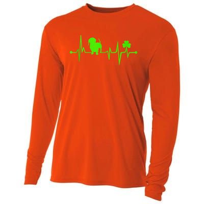 Cute Dachshund Shamrock Heartbeat St Patricks Day Funny Wiener Dog Gift Cooling Performance Long Sleeve Crew