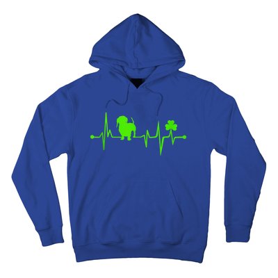 Cute Dachshund Shamrock Heartbeat St Patricks Day Funny Wiener Dog Gift Hoodie