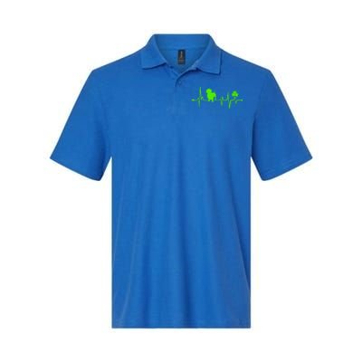 Cute Dachshund Shamrock Heartbeat St Patricks Day Funny Wiener Dog Gift Softstyle Adult Sport Polo