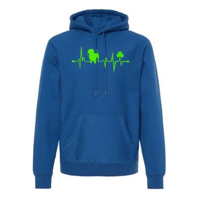 Cute Dachshund Shamrock Heartbeat St Patricks Day Funny Wiener Dog Gift Premium Hoodie