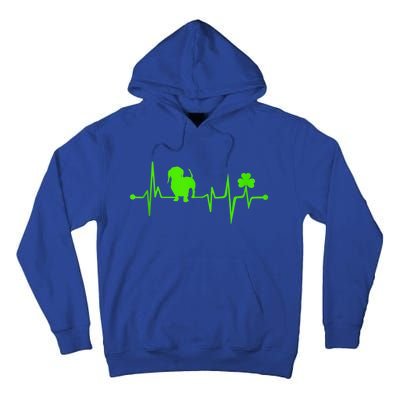 Cute Dachshund Shamrock Heartbeat St Patricks Day Funny Wiener Dog Gift Tall Hoodie