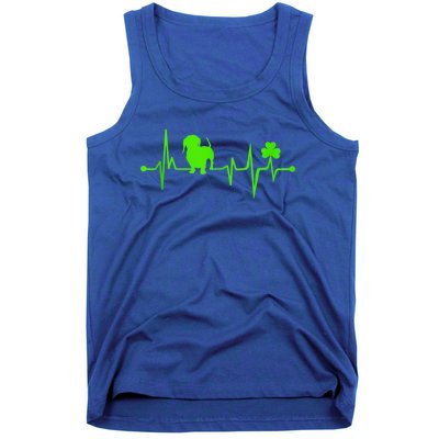 Cute Dachshund Shamrock Heartbeat St Patricks Day Funny Wiener Dog Gift Tank Top