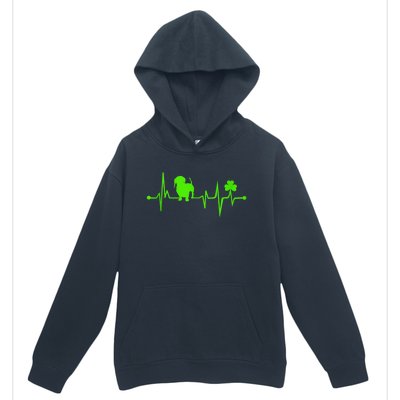 Cute Dachshund Shamrock Heartbeat St Patricks Day Funny Wiener Dog Gift Urban Pullover Hoodie