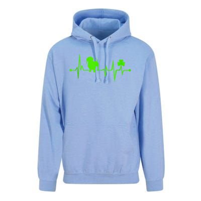 Cute Dachshund Shamrock Heartbeat St Patricks Day Funny Wiener Dog Gift Unisex Surf Hoodie