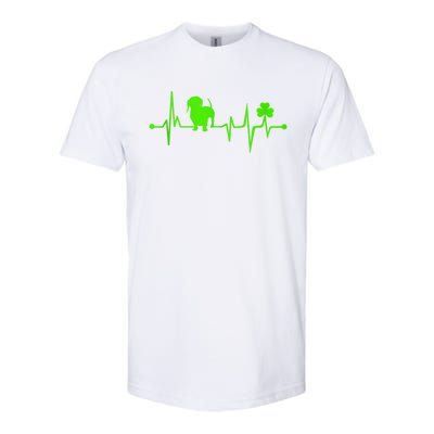 Cute Dachshund Shamrock Heartbeat St Patricks Day Funny Wiener Dog Gift Softstyle CVC T-Shirt