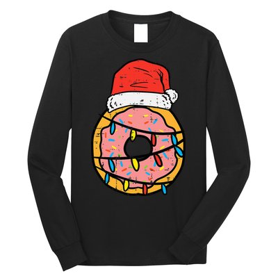 Christmas Donut Santa Cute Xmas Baking Baker Long Sleeve Shirt