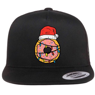 Christmas Donut Santa Cute Xmas Baking Baker Flat Bill Trucker Hat