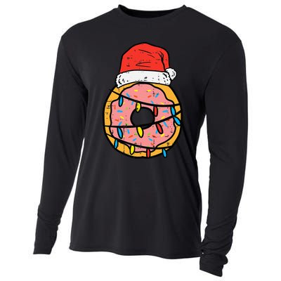 Christmas Donut Santa Cute Xmas Baking Baker Cooling Performance Long Sleeve Crew