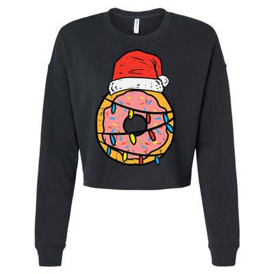 Christmas Donut Santa Cute Xmas Baking Baker Cropped Pullover Crew