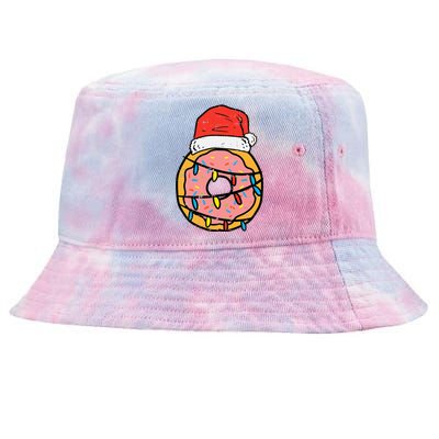 Christmas Donut Santa Cute Xmas Baking Baker Tie-Dyed Bucket Hat