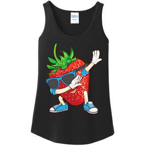 Cool Dabbing Strawberry Funny Love Dancer Sweet Fruit Gift Ladies Essential Tank