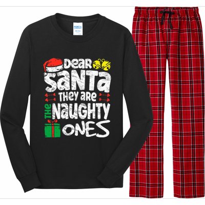 Christmas Dear santa They are the Naughty Ones xmas pajamas Long Sleeve Pajama Set