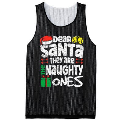 Christmas Dear santa They are the Naughty Ones xmas pajamas Mesh Reversible Basketball Jersey Tank