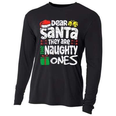 Christmas Dear santa They are the Naughty Ones xmas pajamas Cooling Performance Long Sleeve Crew