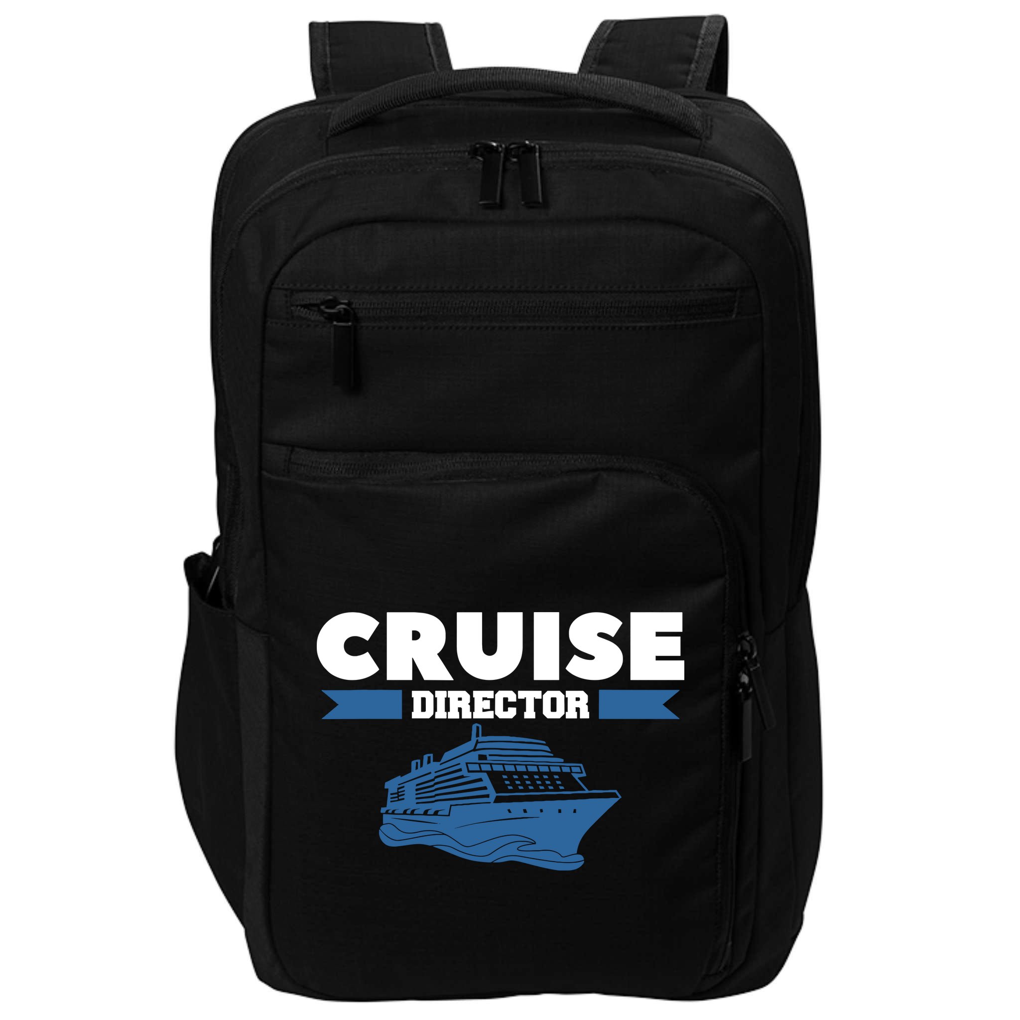 Cruise Director Ship Cruising Vacation Captain Impact Tech Backpack