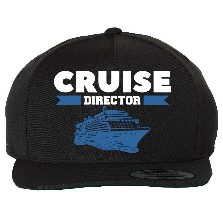 Cruise Director Ship Cruising Vacation Captain Wool Snapback Cap