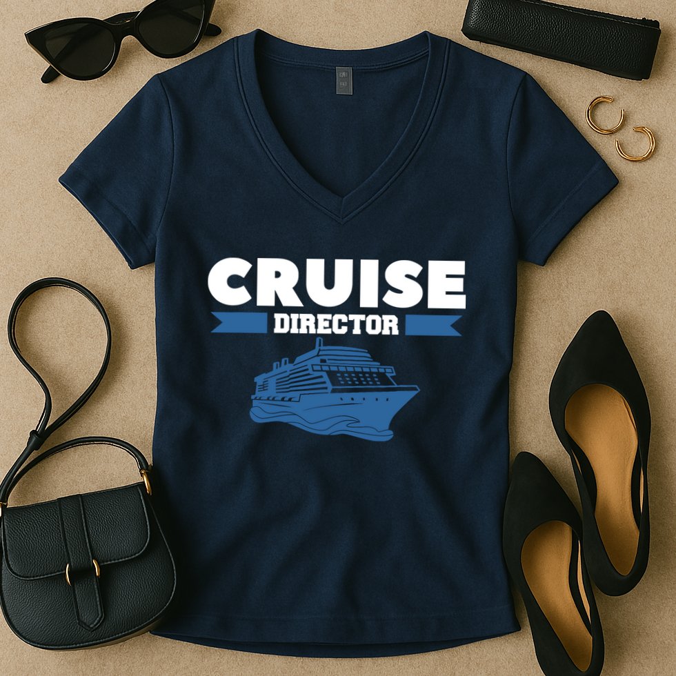 Cruise Director Ship Cruising Vacation Captain Women's V-Neck T-Shirt