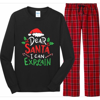 Christmas Dear Santa I Can Explain Funny Santa Claus Joke Long Sleeve Pajama Set